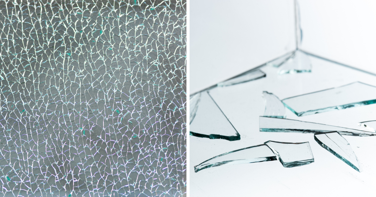 Broken glass vs broken safety glass images