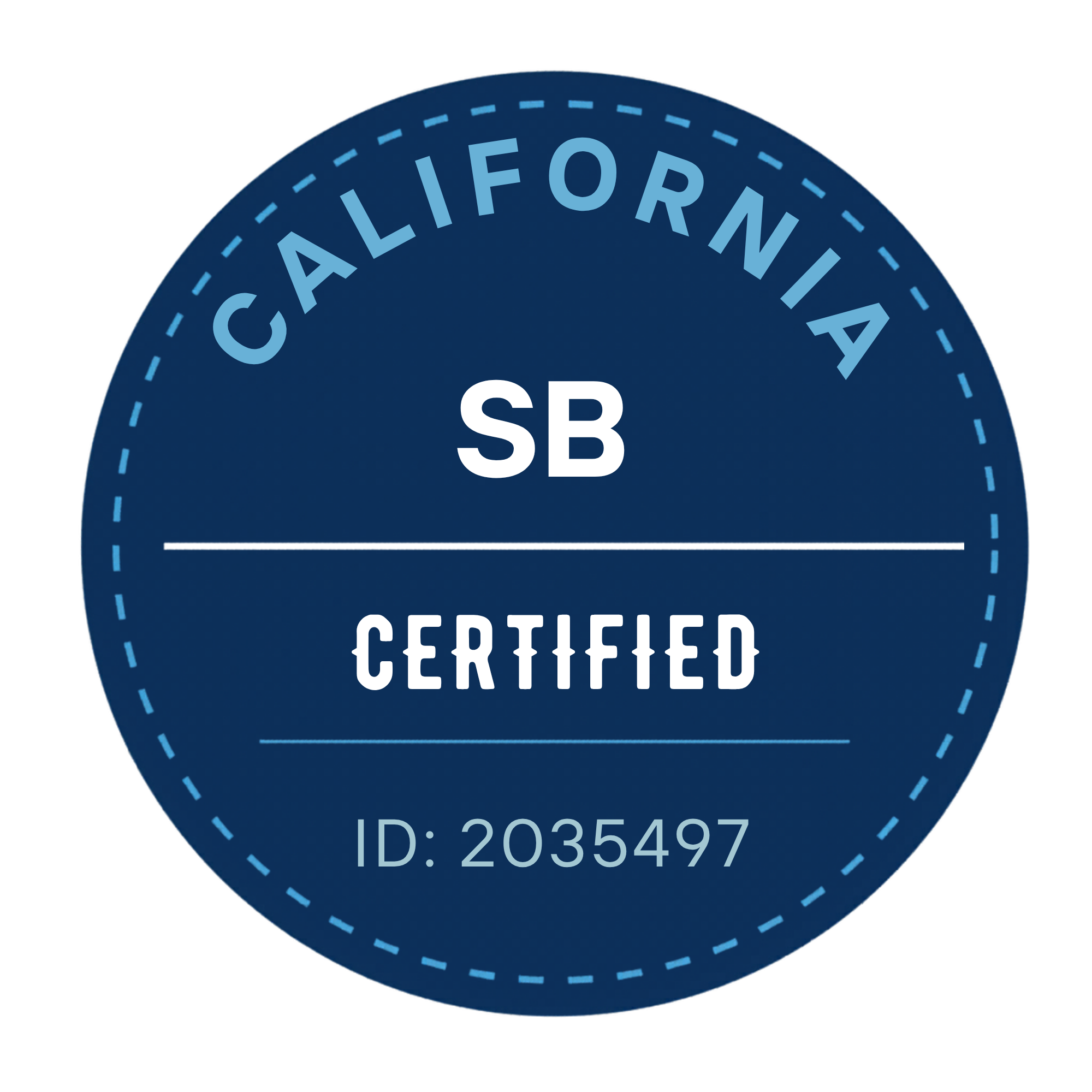 California Small Business Certified - Certification ID 2035497